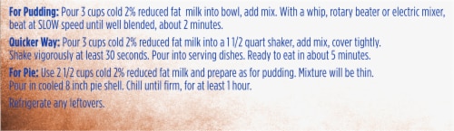 Kroger® Instant Chocolate Pudding & Pie Filling Perspective: bottom