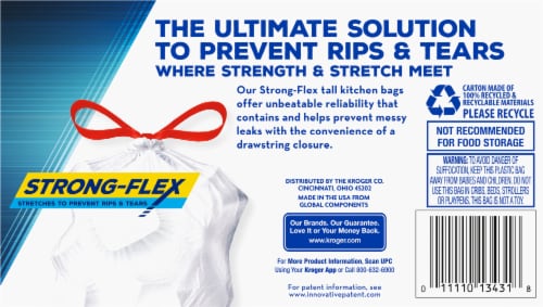 Kroger® Strong-Flex Unscented Tall Kitchen 13 Gallon Drawstring Bags Perspective: bottom