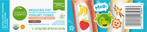 Simple Truth Organic® Strawberry Banana and Vanilla Yogurt Tubes Perspective: bottom