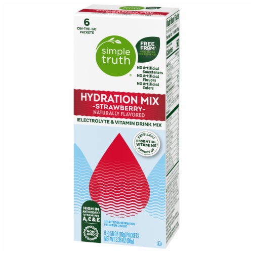 Simple Truth® Electrolyte Naturally Flavored Strawberry Drink Mix Packets Perspective: bottom