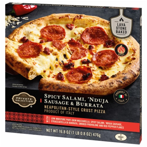 Private Selection® Spicy Salami Nduja Sausage & Burrata Frozen Pizza Perspective: bottom