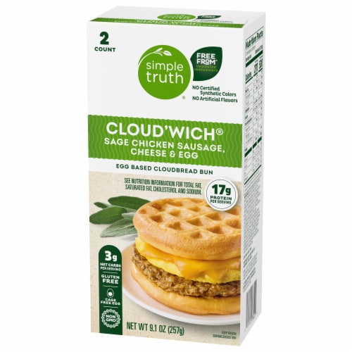 Simple Truth® Cloud'Wich® Sage Chicken Sausage Cheese & Egg Breakfast Sandwiches Perspective: bottom