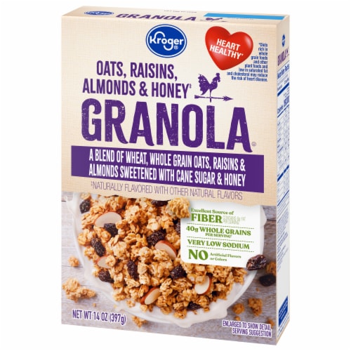 Kroger® Oats Raisins Almonds & Honey Granola Perspective: bottom
