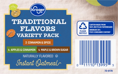 Kroger® Traditional Flavors Variety Pack Instant Oatmeal Perspective: bottom