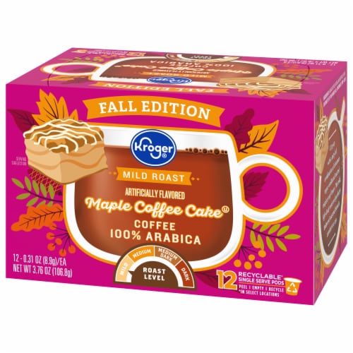Kroger® Mild Roast Maple Coffee Cake Coffee Pods Perspective: bottom