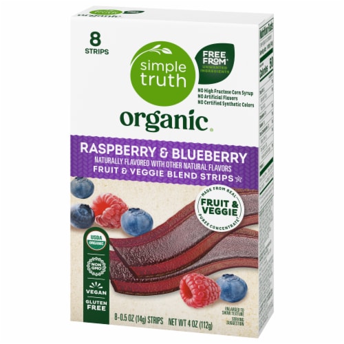 Simple Truth Organic® Raspberry & Blueberry Fruit & Veggie Strips Perspective: bottom
