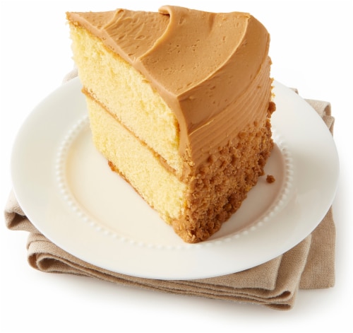 Bakery Fresh Yellow Cake with Caramel Icing Perspective: bottom
