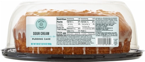 Bakery Fresh Sour Cream Pudding Cake Perspective: bottom