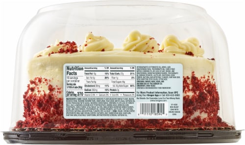 Bakery Fresh Red Velvet Cake with Cream Cheese Icing Perspective: bottom