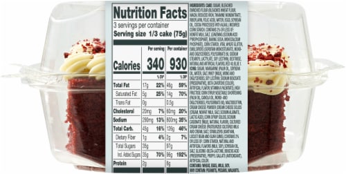Bakery Fresh Red Velvet Cake with Cream Cheese Icing Perspective: bottom
