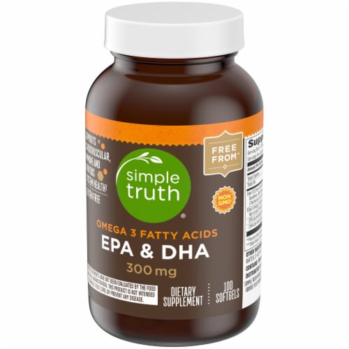 Simple Truth® Omega 3 Fatty Acids EPA & DHA Softgels 300mg Perspective: bottom