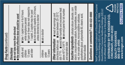 Kroger® Ibuprofen Caplets 200mg Perspective: bottom