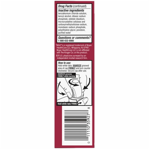 Kroger® Nasal Decongestant No Drip Nasal Spray Oxymetazoline HCl Perspective: bottom