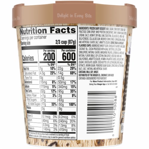 Kroger® Deluxe Jammed Chocolate Chip Cookie Dough Frozen Dairy Dessert Pint Perspective: bottom
