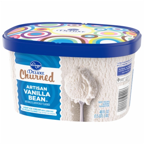 Kroger® Deluxe Churned Artisan Vanilla Bean Light Ice Cream Tub Perspective: bottom