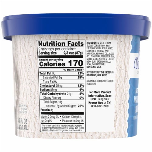 Kroger® Deluxe Artisan Vanilla Bean Ice Cream Tub Perspective: bottom