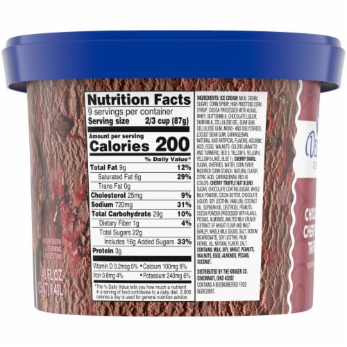 Kroger® Deluxe Chocolate Cherry Nut Truffle Ice Cream Tub Perspective: bottom