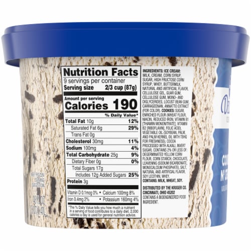Kroger® Deluxe Cookies and Cream Ice Cream Tub Perspective: bottom