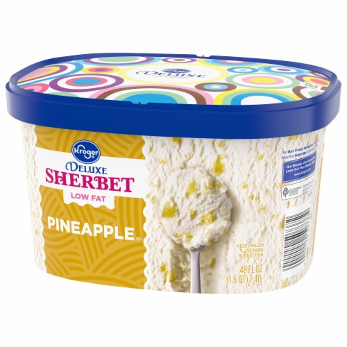 Kroger® Deluxe Low Fat Pineapple Sherbet Tub Perspective: bottom