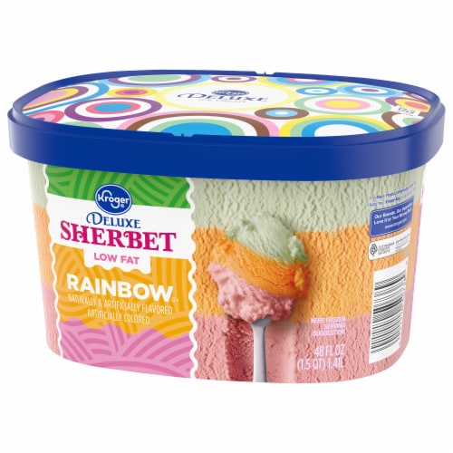 Kroger® Deluxe Low Fat Rainbow Sherbet Tub Perspective: bottom