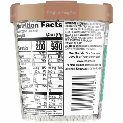 Kroger® Deluxe Mint Chocolate Chip Ice Cream Pint Perspective: bottom