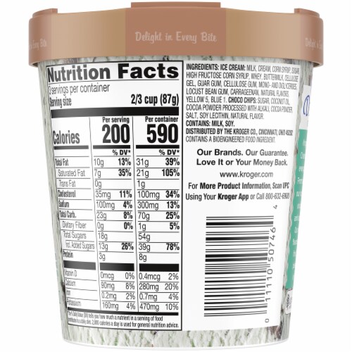 Kroger® Deluxe Mint Chocolate Chip Ice Cream Pint Perspective: bottom
