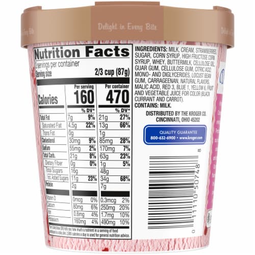 Kroger® Deluxe Strawberry Ice Cream Pint Perspective: bottom