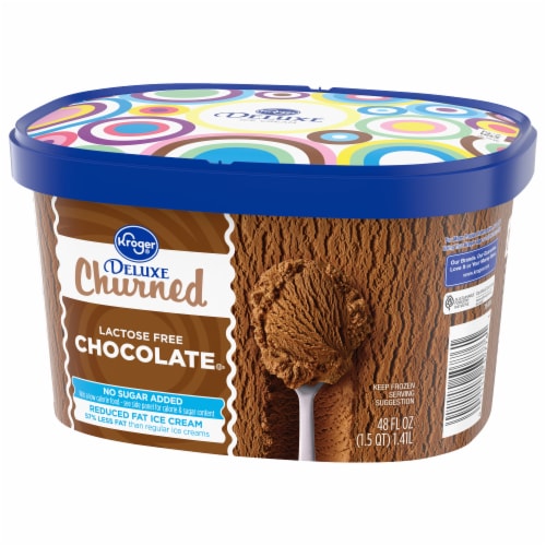 Kroger® Deluxe Churned Lactose Free No Sugar Added Chocolate Ice Cream Tub Perspective: bottom