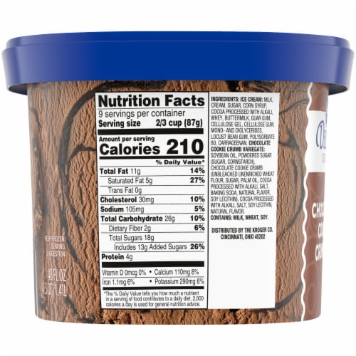 Kroger® Deluxe Chocolate Cookie Crumble Ice Cream Tub Perspective: bottom