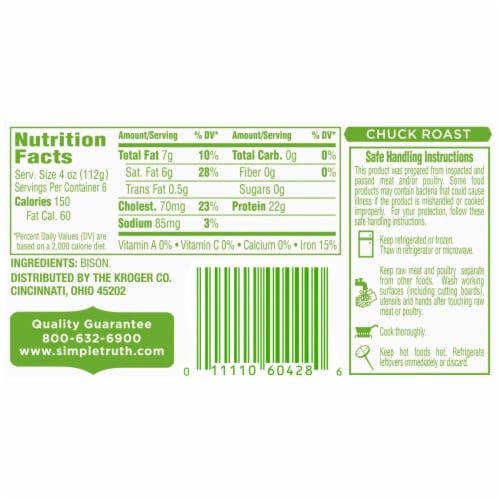 Simple Truth™ Natural Bison Chuck Roast Perspective: bottom