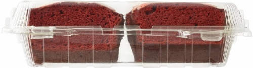 Bakery Fresh Goodness Iced Sliced Red Velvet Loaf Cake Perspective: bottom
