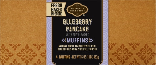 Private Selection® Fresh Baked Blueberry Pancake Muffin Perspective: bottom