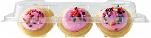 Bakery Fresh Valentine's Vanilla Pink Mini Frosted Cookies Perspective: bottom