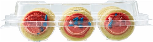 Bakery Fresh Patriotic Vanilla Mini Frosted Sugar Cookies Perspective: bottom