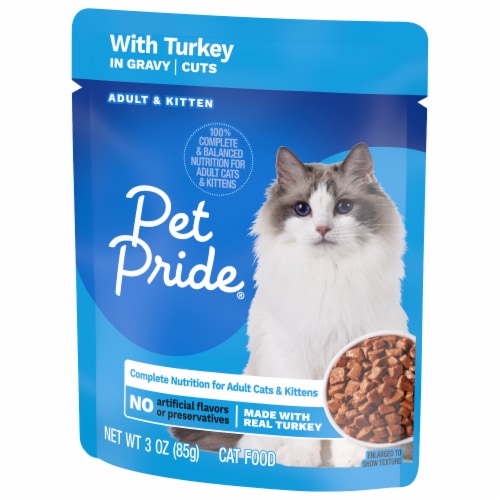Pet Pride® All Life Stages Wet Cat Food Turkey in Gravy Cuts Perspective: bottom