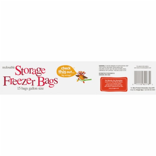 Kroger® Double Zipper Gallon Freezer Bags, 14 ct - Kroger