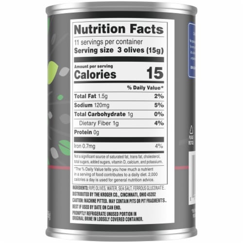 Kroger® Jumbo Pitted Ripe Olives Perspective: bottom