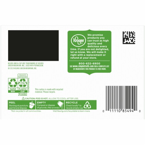 Simple Truth Organic® Dark Roast Coffee Pods Perspective: bottom