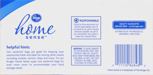 Kroger®  Zipper Sandwich Bags Perspective: bottom