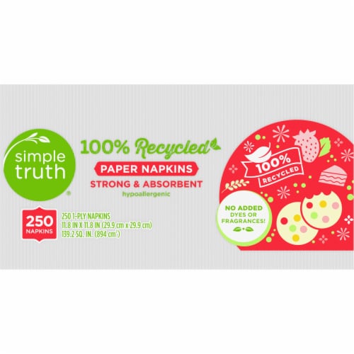 Simple Truth Strong & Absorbent 100% Recycled Paper Napkins Perspective: bottom