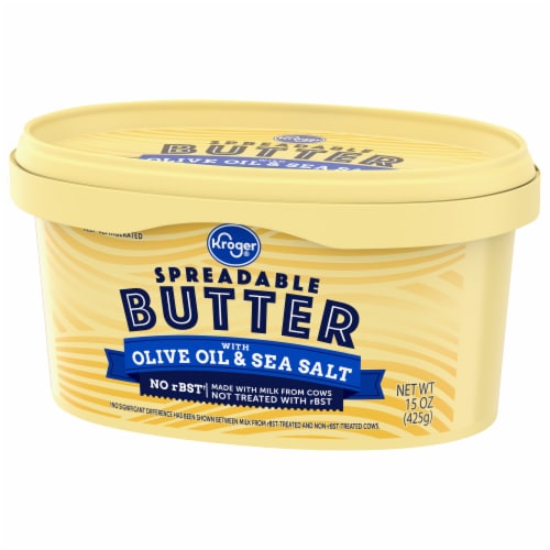 Kroger® Spreadable Butter with Olive Oil & Sea Salt Tub Perspective: bottom