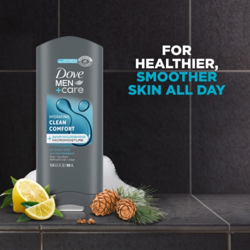 Dove Men+Care Hydrating Clean Comfort Body and Face Wash Perspective: bottom