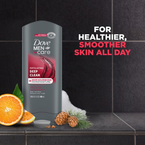 Dove Exfoliating Deep Clean Body and Face Wash Perspective: bottom