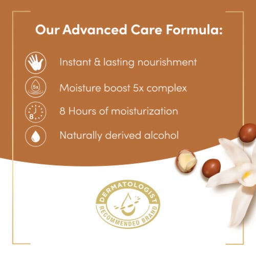 Dove Advanced Care Shea Butter & Warm Vanilla Hand Sanitizer Perspective: bottom
