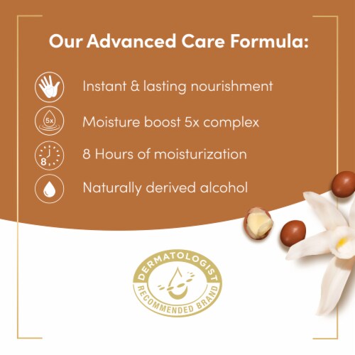Dove Advanced Care Shea Butter & Warm Vanilla Hand Sanitizer Perspective: bottom