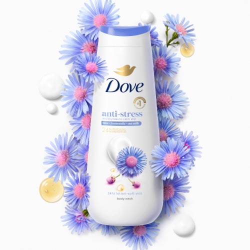 Dove Anti-Stress Blue Chamomile & Oat Milk Body Wash Perspective: bottom