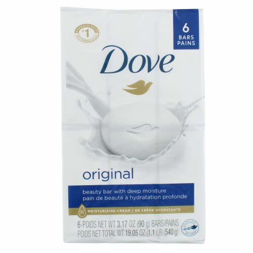 Dove Original Moisturizer Cream Bars, Original, 3.17 oz, 6 Ct Perspective: bottom