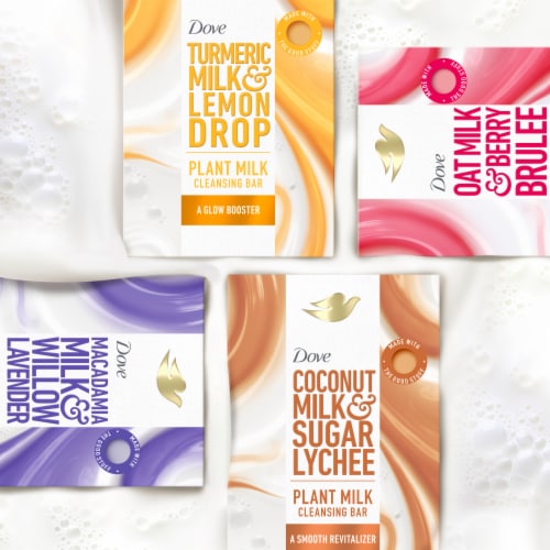 Dove Plant Milk Cleansing Bar Soap Turmeric Milk & Lemon Drop Glow Booster Perspective: bottom
