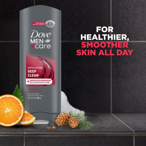Dove Men+Care Exfoliating Deep Clean Body and Face Wash Perspective: bottom