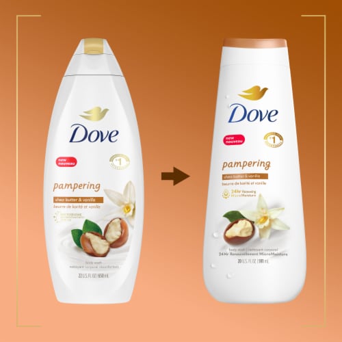 Dove Pampering Shea Butter & Warm Vanilla Nourishing Body Wash Perspective: bottom